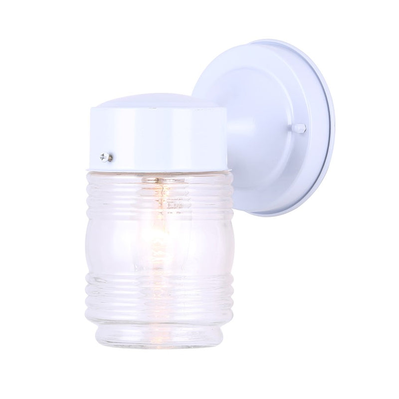 Canarm Madison 6in 1-Light Outdoor Lantern | White Steel and Clear Glass | Porch & Patio | 3.5 x 6 x 6 in | Model IOL2011