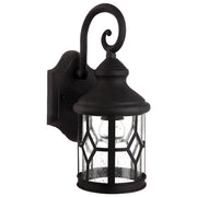 Canarm Atlanta 13in 1-Light Outdoor Wall Sconce | Black Steel/Aluminum with Seeded Glass | Porch & Entryway Wall Light | Model IOL208BK