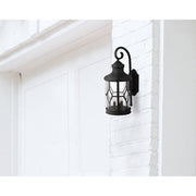 Canarm Atlanta 13in 1-Light Outdoor Wall Sconce | Black Steel/Aluminum with Seeded Glass | Porch & Entryway Wall Light | Model IOL208BK