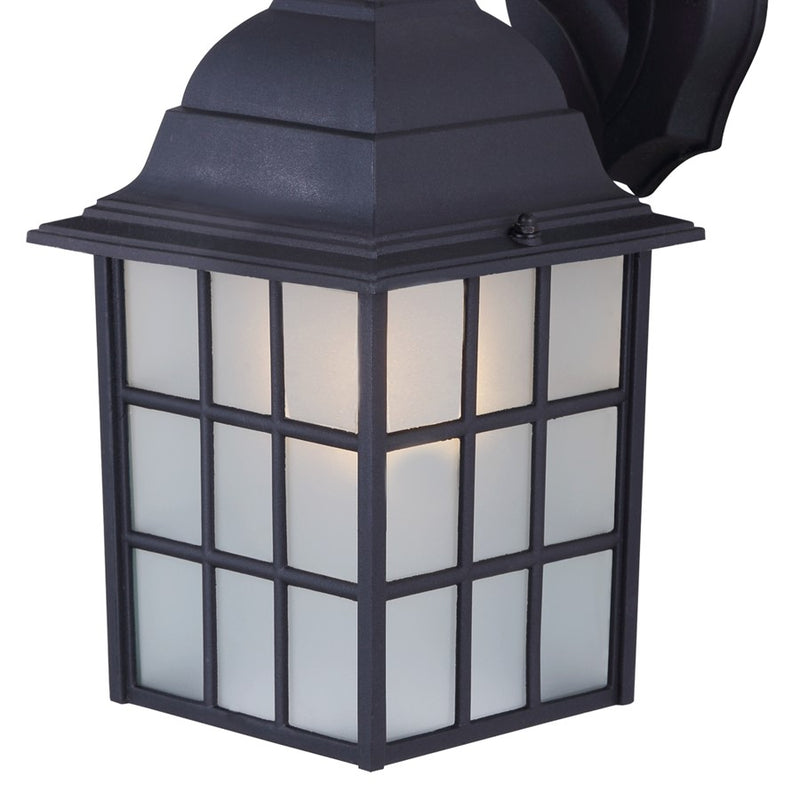 Canarm Madison 1-Light Outdoor Lantern | Black Metal with Frosted Glass | Porch & Entryway | 6 x 7.75 x 12.25 in | Model IOL2510