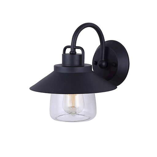 Canarm Colorado 9in 1-Light Outdoor Downlight | Black Steel and Clear Glass | Entryway & Covered Patio | 9 x 10 x 10 in | Model IOL252BK
