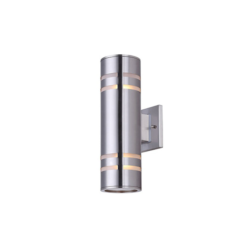 Canarm Tay 4in 1-Light Outdoor Wall Sconce | Brushed Nickel Stainless Steel and Clear Glass | Entryway & Covered Patio | Model IOL256BN