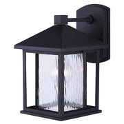 Canarm Elgin 11in 1-Light Outdoor Wall Sconce | Black and Watermark Glass | Entryway & Porch | 6.62 x 8.25 x 11 in | Model IOL283BK