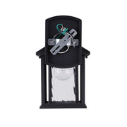 Canarm Elgin 11in 1-Light Outdoor Wall Sconce | Black and Watermark Glass | Entryway & Porch | 6.62 x 8.25 x 11 in | Model IOL283BK