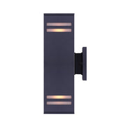 Canarm Tay 13in 2-Light Outdoor Wall Sconce | Modern Black and Frosted Glass | Entryway & Covered Patio | 4.25 x 5.75 x 13 in | Model IOL308BK
