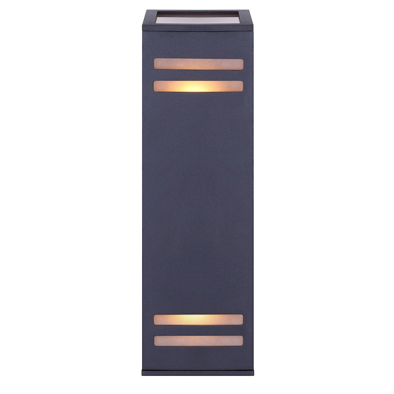 Canarm Tay 13in 2-Light Outdoor Wall Sconce | Modern Black and Frosted Glass | Entryway & Covered Patio | 4.25 x 5.75 x 13 in | Model IOL308BK