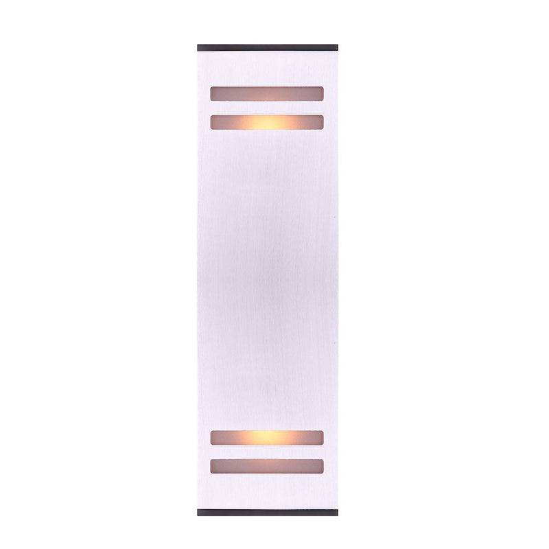 Canarm Tay 13in 2-Light Outdoor Wall Sconce | Modern Brushed Nickel and Frosted Glass | Entryway & Covered Patio | Model IOL308BN