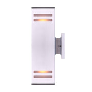 Canarm Tay 13in 2-Light Outdoor Wall Sconce | Modern Brushed Nickel and Frosted Glass | Entryway & Covered Patio | Model IOL308BN