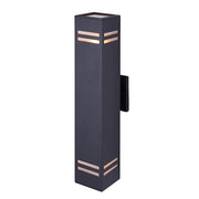 Canarm Tay 20in 2-Light Outdoor Wall Sconce | Modern Black and Frosted Glass | Entryway & Covered Patio | 4.5 x 5.75 x 20 in | Model IOL309BK