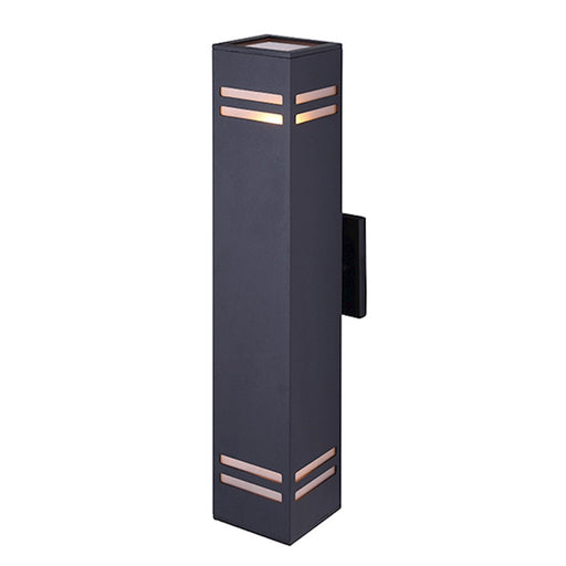 Canarm Tay 20in 2-Light Outdoor Wall Sconce | Modern Black and Frosted Glass | Entryway & Covered Patio | 4.5 x 5.75 x 20 in | Model IOL309BK