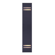 Canarm Tay 20in 2-Light Outdoor Wall Sconce | Modern Black and Frosted Glass | Entryway & Covered Patio | 4.5 x 5.75 x 20 in | Model IOL309BK