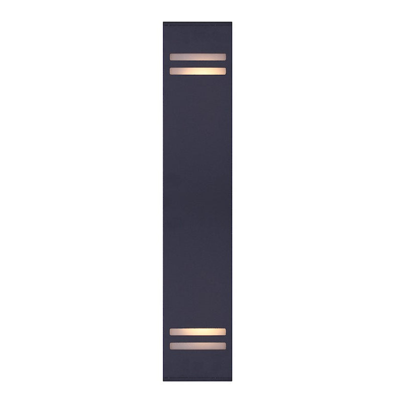Canarm Tay 20in 2-Light Outdoor Wall Sconce | Modern Black and Frosted Glass | Entryway & Covered Patio | 4.5 x 5.75 x 20 in | Model IOL309BK