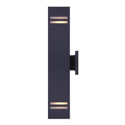 Canarm Tay 20in 2-Light Outdoor Wall Sconce | Modern Black and Frosted Glass | Entryway & Covered Patio | 4.5 x 5.75 x 20 in | Model IOL309BK