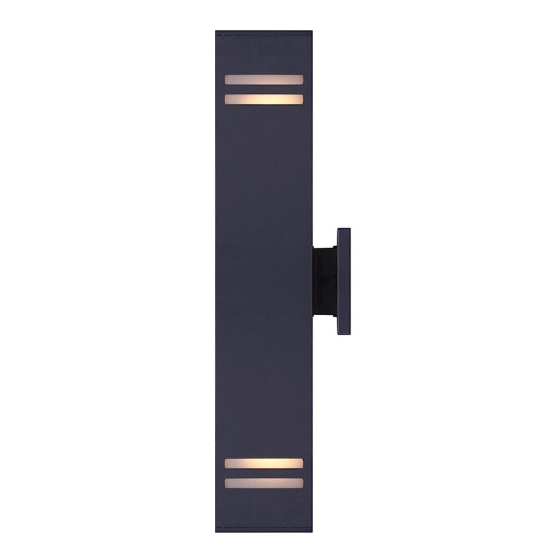 Canarm Tay 20in 2-Light Outdoor Wall Sconce | Modern Black and Frosted Glass | Entryway & Covered Patio | 4.5 x 5.75 x 20 in | Model IOL309BK