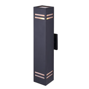 Canarm Tay 20in 2-Light Outdoor Wall Sconce | Modern Black and Frosted Glass | Entryway & Covered Patio | 4.5 x 5.75 x 20 in | Model IOL309BK