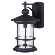 Canarm Treehouse 19in 1-Light Outdoor Wall Sconce | Black Metal and Clear Glass | Porch & Patio | 11.5 x 14.25 x 19 in | Model IOL314BK