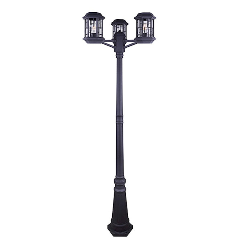 Canarm Chantry 23in 1-Light Outdoor Post Light | Matte Black and Clear Glass | Driveway & Garden | 23 x 23 x 78 in | Model IOL354BK
