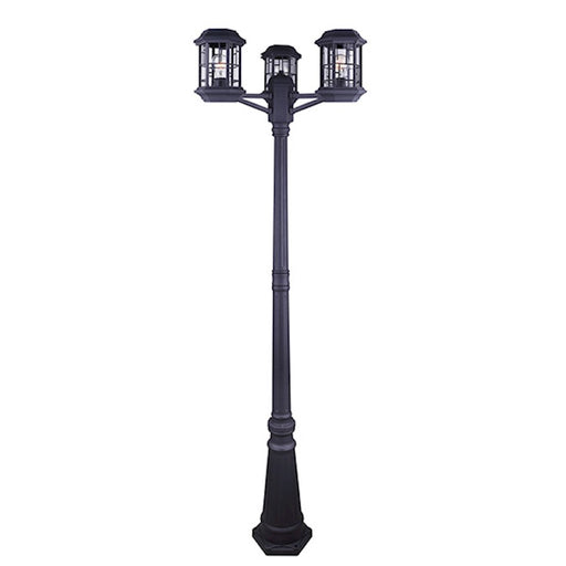 Canarm Chantry 23in 1-Light Outdoor Post Light | Matte Black and Clear Glass | Driveway & Garden | 23 x 23 x 78 in | Model IOL354BK