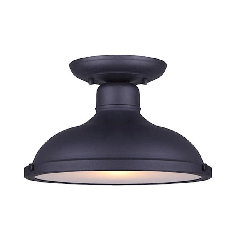Canarm Marcella 12in 1-Light Outdoor Sconce | Matte Black and Frosted Glass | Covered Porch & Entryway | 12 x 8 in | Model IOL360BK