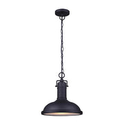 Canarm Marcella 12in 1-Light Outdoor Hanging Lantern | Barn-Style Black Metal and Frosted Glass | Porch & Entryway | Model IOL361BK