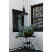 Canarm Marcella 12in 1-Light Outdoor Hanging Lantern | Barn-Style Black Metal and Frosted Glass | Porch & Entryway | Model IOL361BK