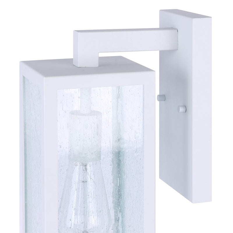 Canarm Madison 15in 1-Light Outdoor Lantern | White and Seeded Glass | Porch & Entryway | 5.12 x 7.87 x 14.87 in | Model IOL456WH