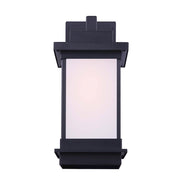 Canarm Akello 6.5in 1-Light Outdoor Wall Sconce | Modern Black Metal | Entryway & Patio | 6.5 x 8 x 14.5 in | Model IOL472BK