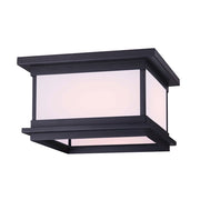Canarm Akello 11in 2-Light Outdoor Flush Mount | Modern Black Finish | Entryway & Covered Patio | 11 x 11 x 7 in | Model IOL474BK