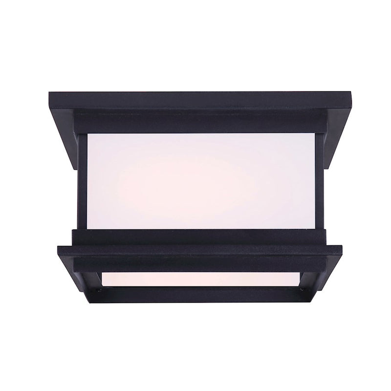 Canarm Akello 11in 2-Light Outdoor Flush Mount | Modern Black Finish | Entryway & Covered Patio | 11 x 11 x 7 in | Model IOL474BK