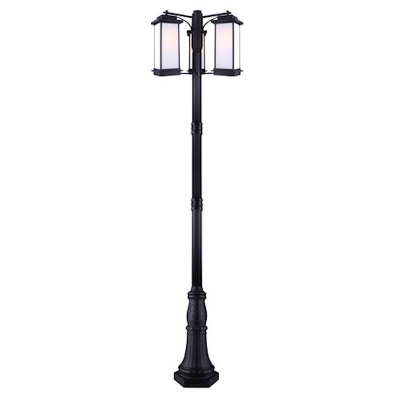Canarm Akello 29in 3-Light Outdoor Post Light | Modern Black Finish | Driveway & Garden | 29 x 29 x 108 in | Model IOL475BK