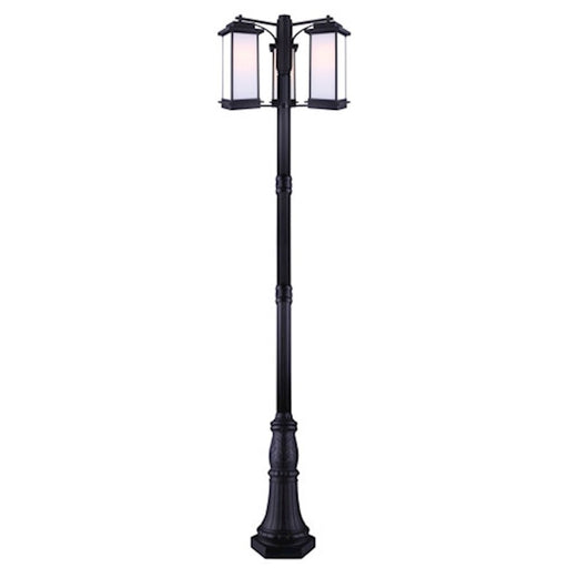 Canarm Akello 29in 3-Light Outdoor Post Light | Modern Black Finish | Driveway & Garden | 29 x 29 x 108 in | Model IOL475BK