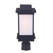 Canarm Akello 6.5in 1-Light Outdoor Post Light | Modern Black Finish | Pathway & Entryway | 6.5 x 6.5 x 16 in | Model IOL476BK