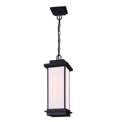 Canarm Akello 8in 1-Light Outdoor Pendant | Modern Matte Black | Covered Patio & Entryway | 8 x 8 x 19 in | Model IOL477BK