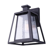 Canarm Grove 9in 1-Light Outdoor Wall Sconce | Modern Matte Black | Covered Patio & Entryway | 9 x 10 x 13 in | Model IOL479BK