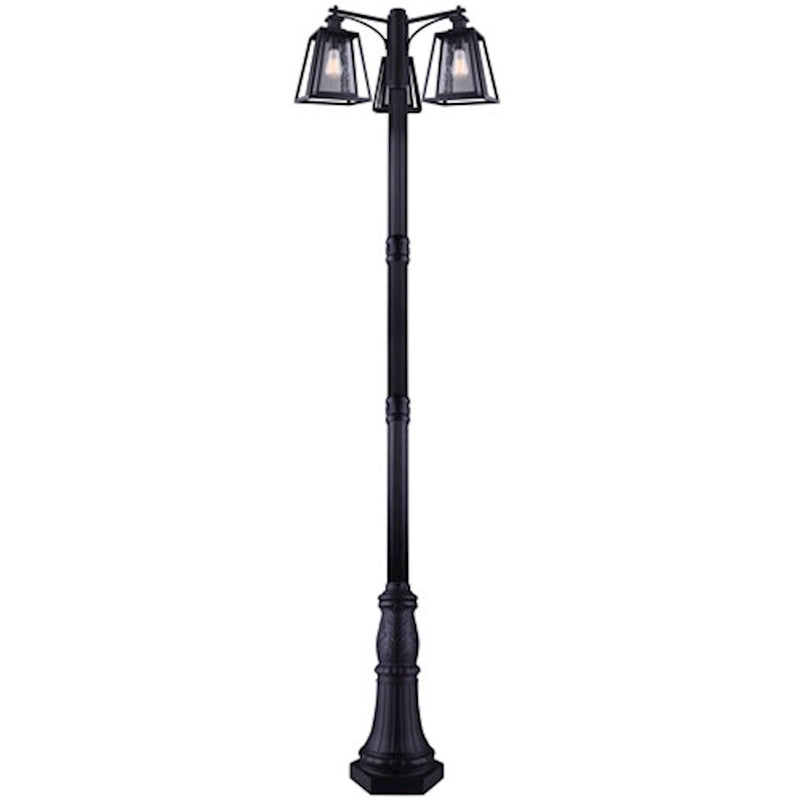 Canarm Grove 32in 3-Light Outdoor Post Light | Modern Matte Black | Driveway & Garden | 32 x 32 x 108 in | Model IOL482BK