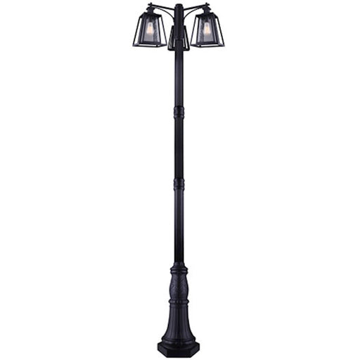 Canarm Grove 32in 3-Light Outdoor Post Light | Modern Matte Black | Driveway & Garden | 32 x 32 x 108 in | Model IOL482BK