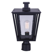 Canarm Grove 9in 1-Light Outdoor Post Light | Modern Matte Black | Driveway & Garden | 9 x 9 x 17 in | Model IOL483BK