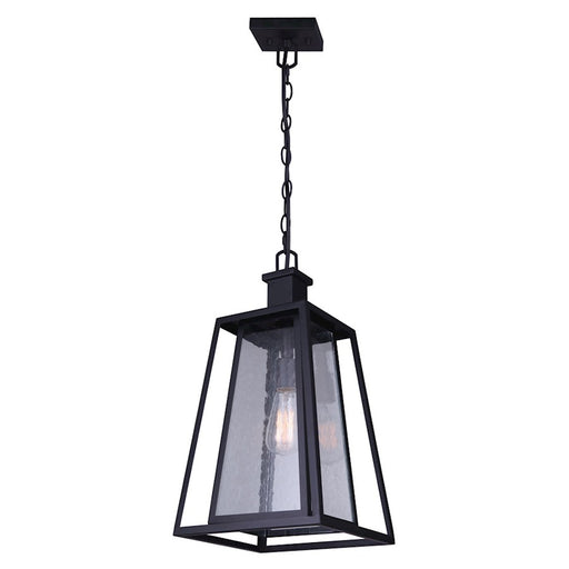 Canarm Grove 10in 1-Light Outdoor Pendant | Matte Black Metal | Covered Porch & Entryway | 10 x 10 x 20 in | Model IOL484BK