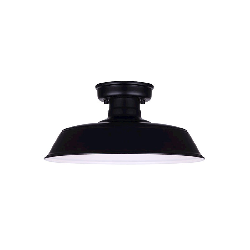 Canarm Rane 16in 1-Light Outdoor Sconce | Matte Black Metal | Porch & Patio | 16 x 16 x 8 in | Model IOL519BK