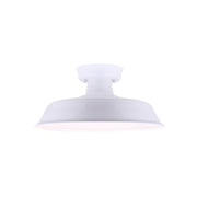 Canarm Rane 16in 1-Light Outdoor Flush Mount | Farmhouse Glossy White | Porch & Patio | 16 x 16 x 8 in | Model IOL519WH