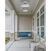 Canarm Rane 16in 1-Light Outdoor Flush Mount | Farmhouse Glossy White | Porch & Patio | 16 x 16 x 8 in | Model IOL519WH