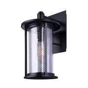 Canarm Julee 12in 1-Light Outdoor Downlight | Industrial Matte Black and Chrome | Entryway & Patio Wall | 12 x 12 x 18 in | Model IOL522BKC