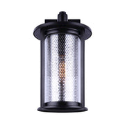 Canarm Julee 12in 1-Light Outdoor Downlight | Industrial Matte Black and Chrome | Entryway & Patio Wall | 12 x 12 x 18 in | Model IOL522BKC
