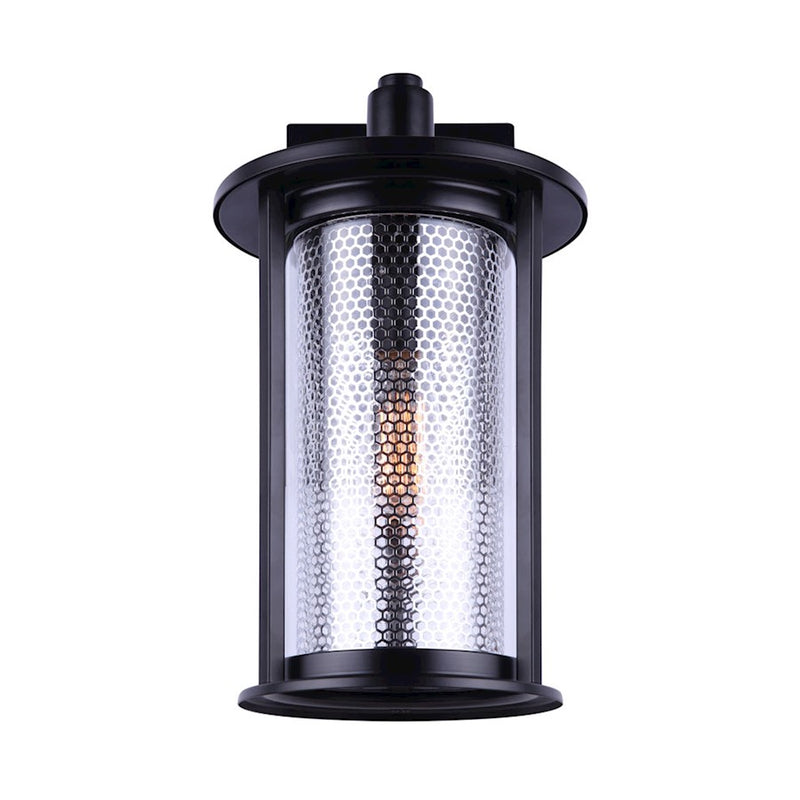 Canarm Julee 12in 1-Light Outdoor Downlight | Industrial Matte Black and Chrome | Entryway & Patio Wall | 12 x 12 x 18 in | Model IOL522BKC