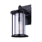 Canarm Julee 8in 1-Light Outdoor Downlight | Industrial Matte Black and Chrome | Entryway & Patio Wall | 8 x 10 x 15 in | Model IOL523BKC