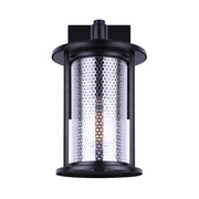 Canarm Julee 8in 1-Light Outdoor Downlight | Industrial Matte Black and Chrome | Entryway & Patio Wall | 8 x 10 x 15 in | Model IOL523BKC