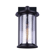 Canarm Julee 6.25in 1-Light Outdoor Down Light | Industrial Matte Black and Chrome Mesh Glass | Entryway & Patio | Model IOL524BKC