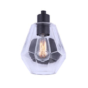 Canarm Dane 6.75in 1-Light Outdoor Down Light | Modern Black and Geometric Glass | Entryway & Patio | 9.25 x 6.75 x 9.75 in | Model IOL527BK