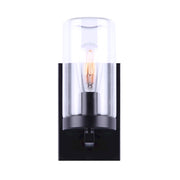 Canarm Jory 6in 1-Light Outdoor Down Light | Modern Farmhouse Matte Black and Clear Glass | Porch & Garage | 5.5 x 4.25 x 9 in | Model IOL537BK