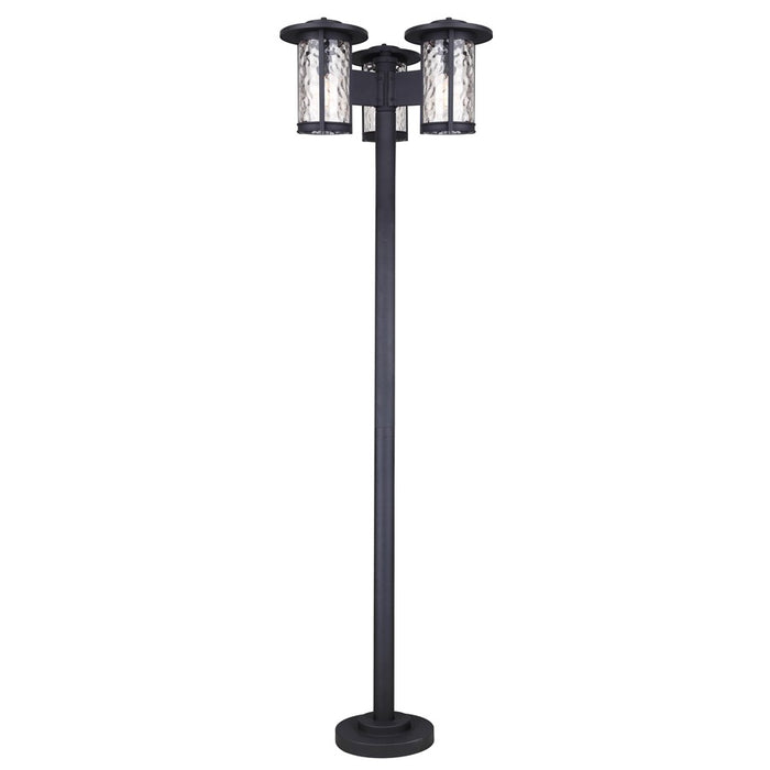 Canarm Leon 3 Light 25.13" Outdoor Post Lantern, Black